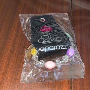 Paparazzi Yellow and Purple and Pink Beaded Clear Bracelet❤️